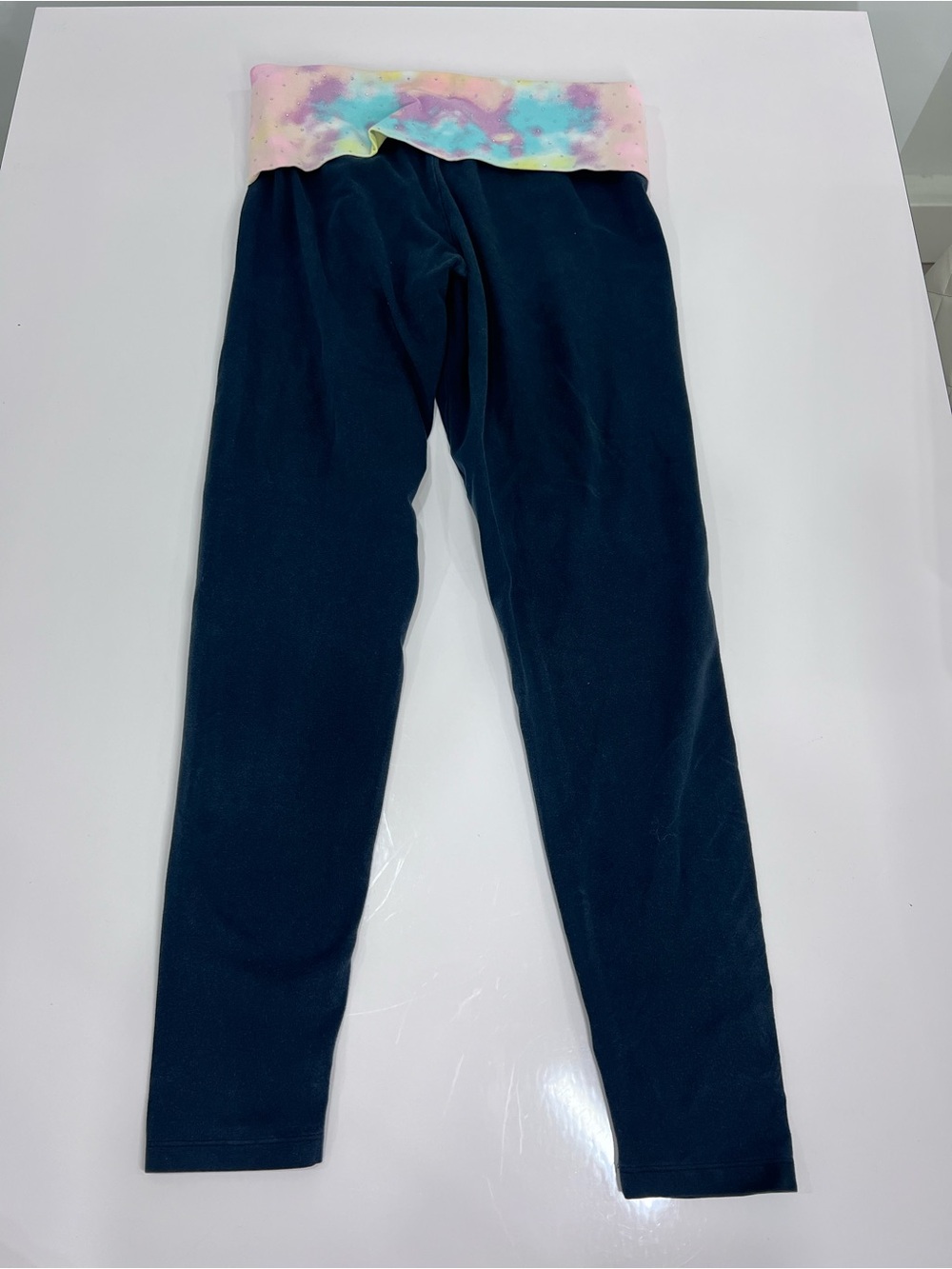 PINK Victoria's Secret Black Leggings with Rhinestone Pastel Waistband - Picture 2 of 9